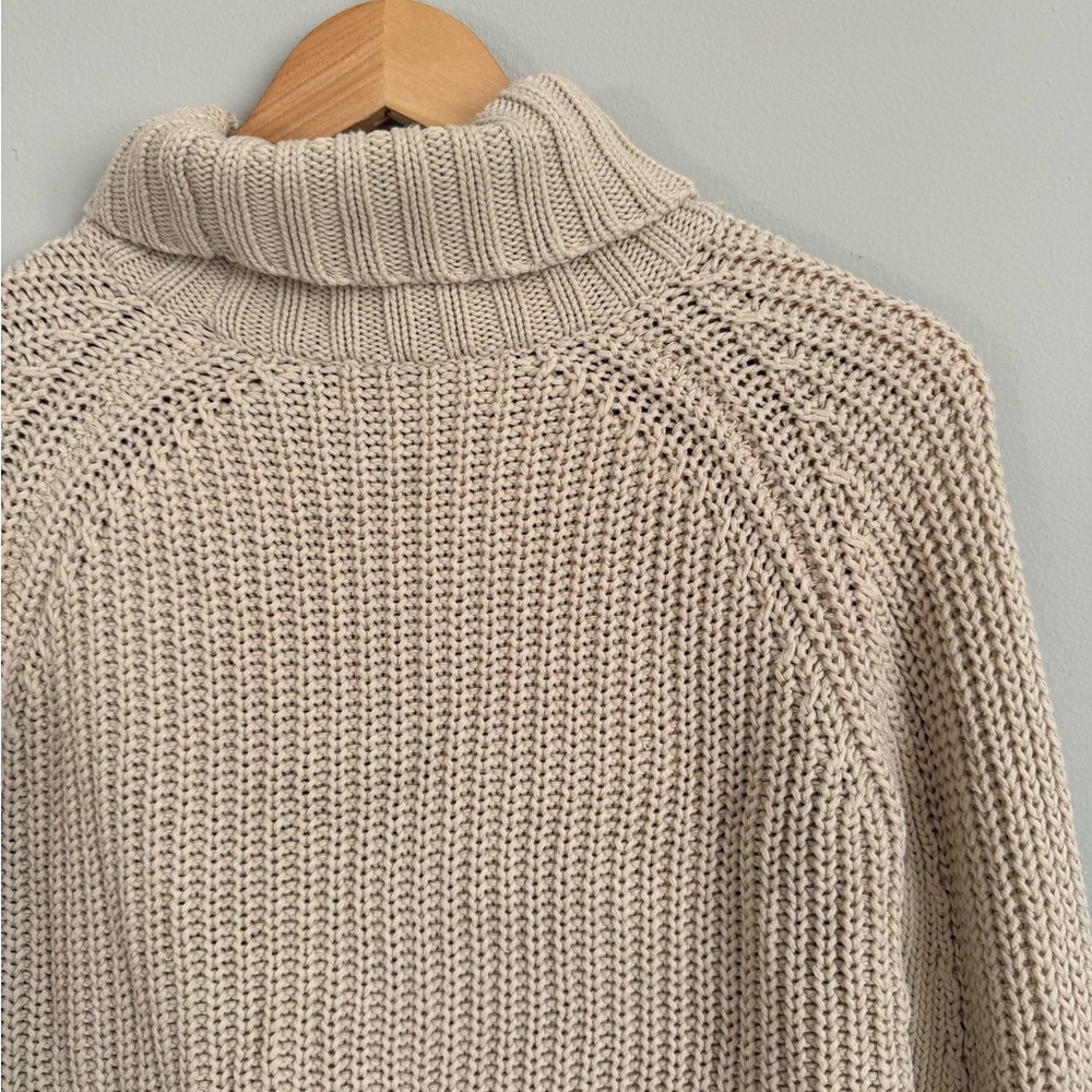 525 America 100% Cotton Beige Turtleneck Sweater - Picture 5 of 10